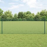 vidaXL Zavarena žičana ograda s 11 U postova Zelena 0.8x25 m Čelik Cijene