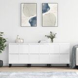 The Living Store Komode 3 kosi visok sijaj bele inženirski les - Komoda, (21662486) | Shoptok.si