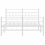  Metalni okvir kreveta uzglavlje i podnožje bijeli 140 x 190 cm | shoptok.hr