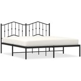 Maison Chic Kovinski Posteljni okvir - Dvoposteljna postelja - Zakonska postelja z vzglavjem črn 160x200 cm, (21692704) Cene