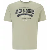 Jack & Jones Plus Majica mornarska / svetlo zelena / bela