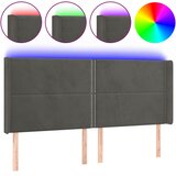  LED uzglavlje tamnosivo 183 x 16 x 118/128 cm baršunasto | shoptok.hr