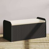  Klupa za pohranu s jastukom crna 115 x 51 x 52 cm od poliratana Cijene