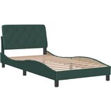 vidaXL Posteljni okvir z vzglavjem temno zelen 100x200 cm žamet, (21086275) Cene