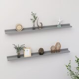 vidaXL Stenska polica 2 kosa siva 100x9x3 cm Cene