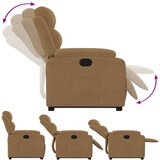  Naslonjač na podizanje smeđi baršunasti | shoptok.hr