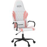 vidaXL Masažni gaming stol Bela in roza umetno usnje, (21152215) | Shoptok.si