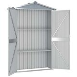 vidaXL Vrtno spremište sivo 107,5 x 46 x 183 cm od pocinčanog čelika | shoptok.hr