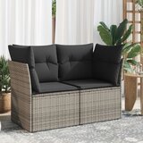 Maison Chic Vrtni kavč - Zunanji kavč z blazinami 2-sedežni siv poli ratan, (22043613) | Shoptok.si