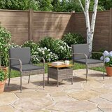 Bistro Vrtnik Bistro Set z blazino 3 pcs Siva poli ratan, (5000269200) Cene