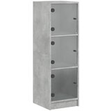 The Living Store Visoka omara s steklenimi vrati betonsko siva 35x37x109 cm - Visoka Omara, (21448277) | Shoptok.si