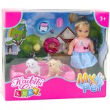 Mini lutka za igru s dva psa, krevetom i zdjelicama - 12 cm | shoptok.hr