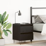 vidaXL Nočna omarica Črn hrast MDF Srednja Shranjevanje Nočna omarica | Shoptok.si