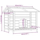  Kućica za pse siva 96 x 87 x 80 5 cm od masivne borovine | shoptok.hr