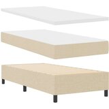  Postelja s škatlami z vzmetnico in LED bež 90x190 cm tkanina, (22067170) | Shoptok.si