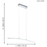 Eglo lasana visilica/1, led, 14w, d 900, alu/krom bijela | shoptok.hr