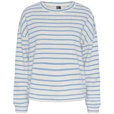 Pieces Sweater majica 'CHILLI' sivkasto plava / bijela