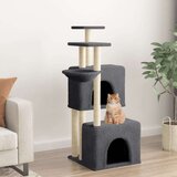 vidaXL Mačje drevo s praskalniki iz sisala temno sivo 122 cm | Shoptok.si