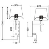 Zuma line W4106-2BK+WH-LED zidna lampa luna 1xE27/40W/230V + LED/2,5W crna/bela | Eponuda.com