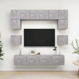  8-dijelni set TV ormarića siva boja betona konstruirano drvo | shoptok.hr