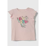 Guess Kratka majica za dojenčka roza barva