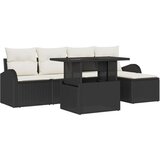 vidaXL 6-delni vrtni sofa set z blazinami - temno poliestriran | Shoptok.si