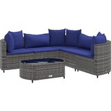  6-dijelni set vrtnih sofa od poliratana s jastucima sivi Slike
