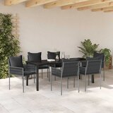  Vrtni set za objed 7 kom. Crna i Siva PE ratan | shoptok.hr