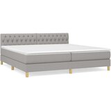  Box spring postelja z vzmetnico svetlo siva 200x200 cm blago, (20723616) | Shoptok.si