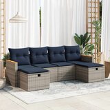 vidaXL 6-dijelni set vrtnih sofa od poliratana s jastucima sivi | shoptok.hr