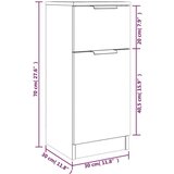  Komoda 2 kosa črna 30x30x70 cm inženirski les - Komoda, (21503264) | Shoptok.si