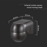 Senzor pokreta pir 180° 400W/230V IP44 crni | Eponuda.com
