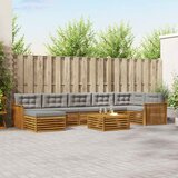  Set vanjskih sofa 8 kom. Prirodna i svijetlo siva | shoptok.hr