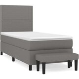 vidaXL Okvir kreveta s oprugama i madrac tamnosivi 80x200cm od tkanine | shoptok.hr
