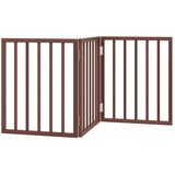  Vrata za pse s 3 panela sklopiva smeđa 150 cm od drva topole | shoptok.hr