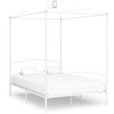Maison Chic Posteljni okvir - Dvoposteljna postelja - Zakonska postelja z ogrodjem za baldahin bel kovinski 140x200 cm-J15534, (21765364) | Shoptok.si