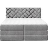 MID.YOU POSTELJA BOXSPRING 180 cm x 200 cm , tekstil, leseni material srebrne barve | Shoptok.si