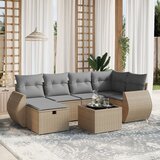 7-dijelni set vrtnih sofa s jastucima bež od poliratana | shoptok.hr