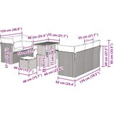  Sjedeća garnitura za vrt 8 kom. Crna poliratan 90 x 55 x 71 cm | Shoptok.si