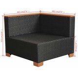  10-dijelna vrtna garnitura od poliratana s jastucima crna | shoptok.hr