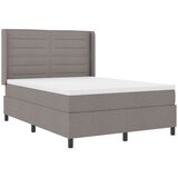  LED Box Spring Krevet Sivo-smeđa 140 x 200 cm tkanina Slike