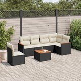  7-dijelni set vrtnih sofa od poliratana s jastucima crni | shoptok.hr
