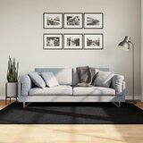 vidaXL Čupavi moderni tepih s visokim vlaknima crni 140x200 cm | shoptok.hr