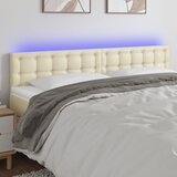  LED uzglavlje krem 180 x 5 x 78/88 cm od umjetne kože | shoptok.hr