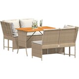  3-dijelni set vrtnih sofa od poliratana s jastucima bež | shoptok.hr