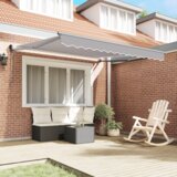 vidaXL Avtomatska retraktibilna tenda svetlo siva 350x250 cm, Zamenjava tkanine za tendo 3.5x2.5 m okvir svetlo siva | Shoptok.si