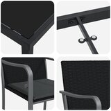  Vrtni set za objed 5 pcs Crna i Siva PE ratan | shoptok.hr