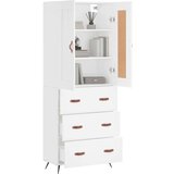 vidaXL Visoka omara bela 69,5x34x180 cm inženirski les | Shoptok.si