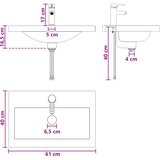  Umivaonik za kupaonicu Mat Crna 61 x 40 x 16,5 cm Metal | shoptok.hr