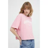The Kooples Bombažna kratka majica ženska, roza barva, FTSC28026K